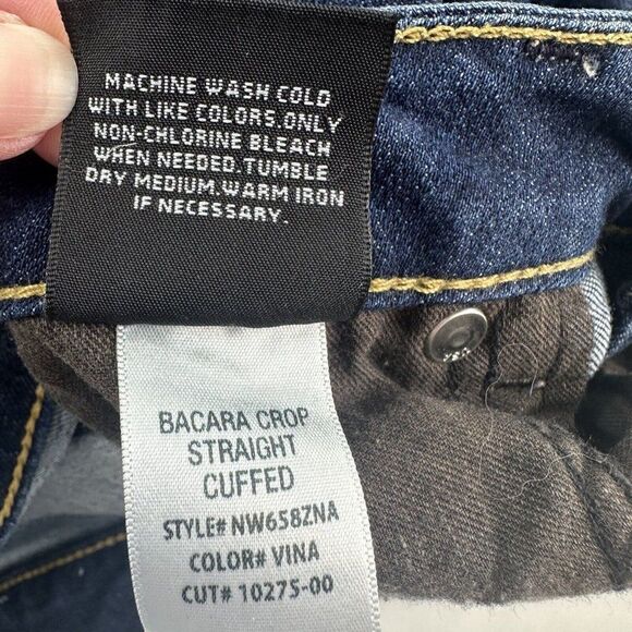 Hudson Bacara Crop Straight Leg Cuffed Jeans Dark Blue Vina Women’s 27 Stretch - Picture 10 of 14